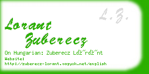 lorant zuberecz business card